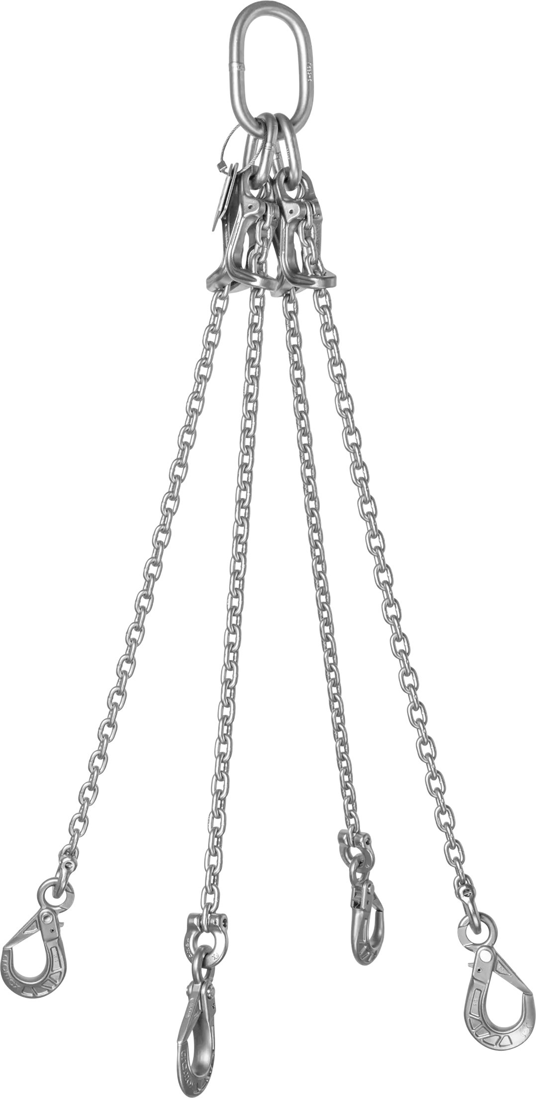 Stainless steel chain slings (4-leg) from cromox® (modular system with shortening attachment)